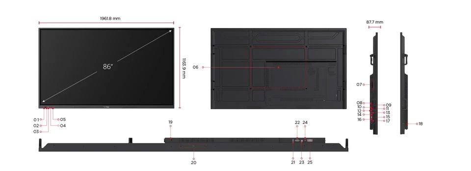 Màn Hình Tương Tác 86 inch IFP8634 ViewSonic - Màn Hình Cho Giáo Dục